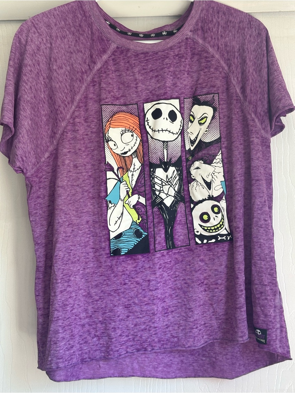 The Nightmare Before Christmas Women's Purple Short Sleeve Graphic Tee